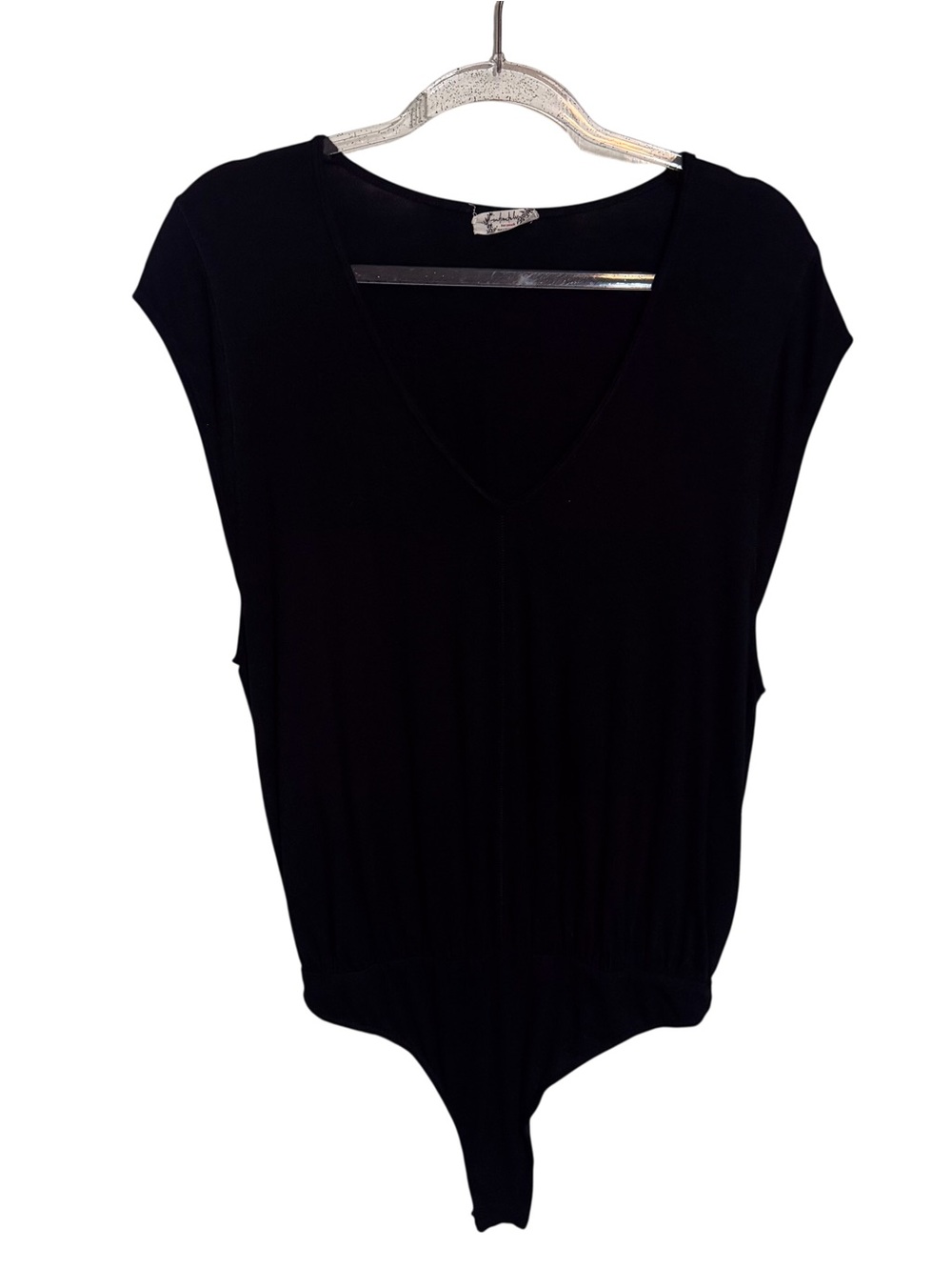 Intimately Free People Medium Black Casual Bodysuit Lounge Short Sleeve Stretchy